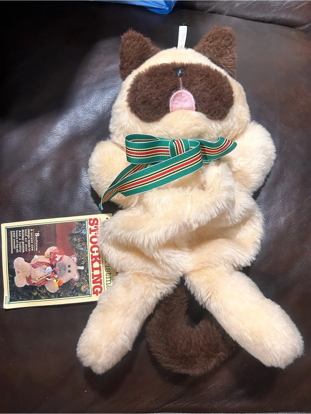 Vintage CHRISTMAS HALLMARK NWT STUFFABLES CAT STOCKING